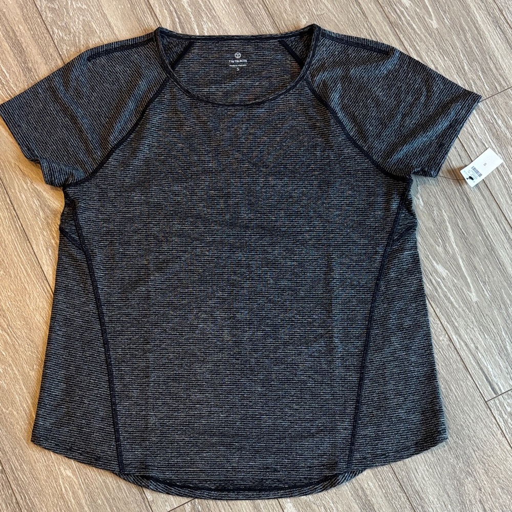 T by Talbots Small black, gray and white workout T. New with tag